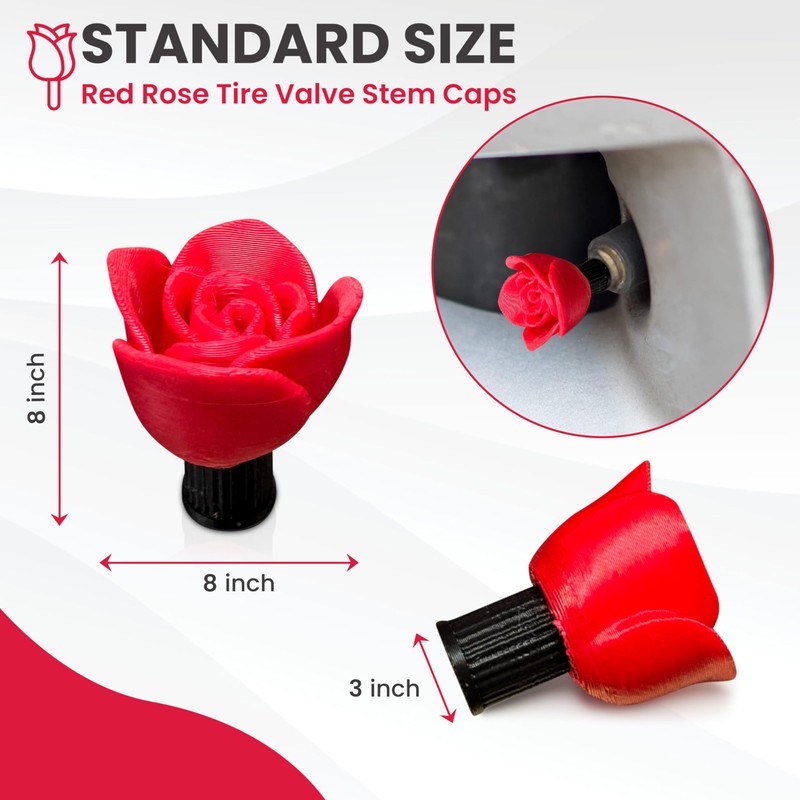 Rose Valve Stem Caps – 4 Pack | Tire Air