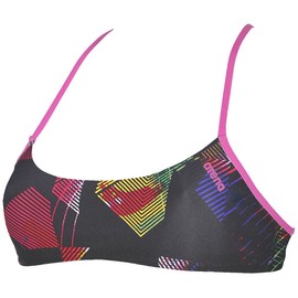 ARENA Women's Rulebreaker Play Bandeau Bikini Athletic Sport Swim Top