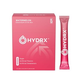 Hydrx Zero Sugar Electrolyte Powder – Clean, Balanced Hydration Drink Mix with Essential Electrolytes – Watermelon Flavor – 15 Packets
