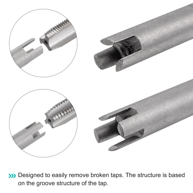 uxcell Tap Extractors Set M5-M12 / 8-10#-1/2" (Metric/Inch), 3/4 Flutes