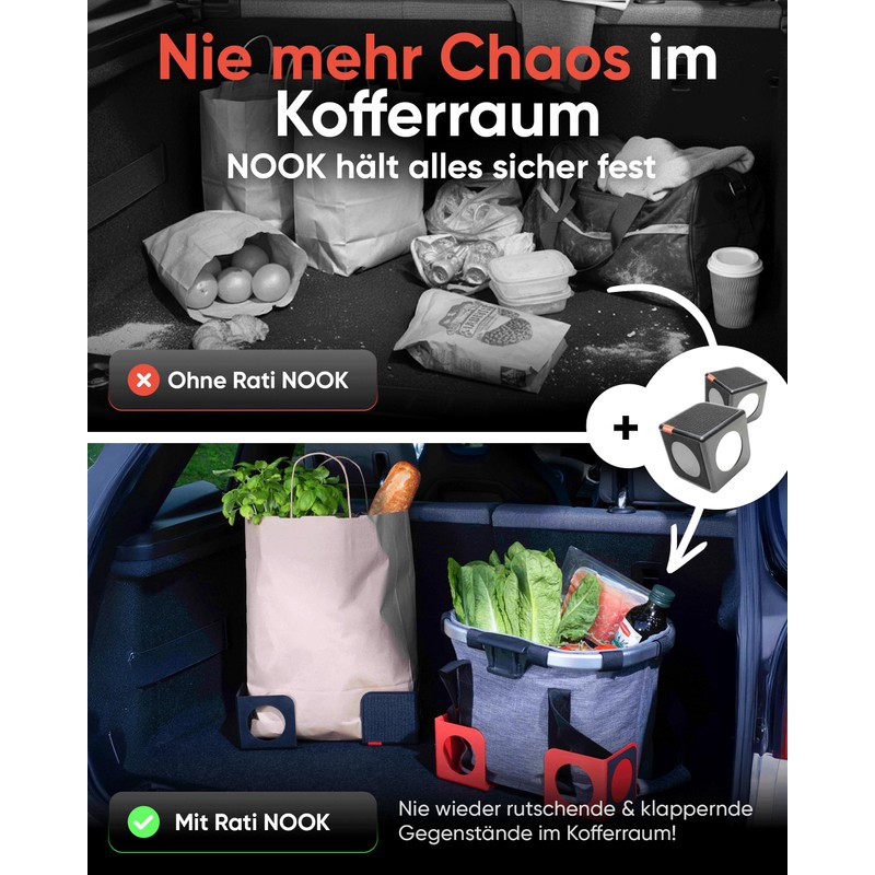 rati Nook 2 x Car Boot Organiser & Non-Slip Pads
