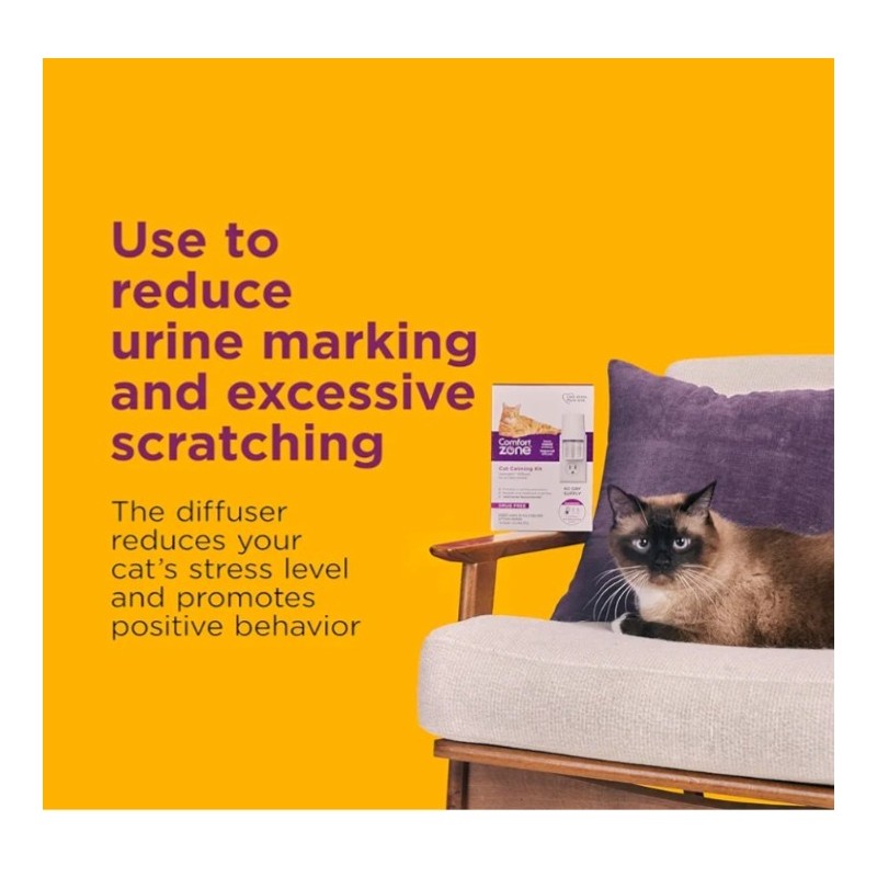 Comfort Zone Cat Calming Kit 1 Diffuser 2 Refills NEW
