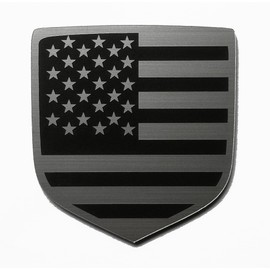 24Designs Compatible Front Emblem USA American Flag America Silver Replacement for Dodge Challenger