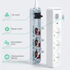 Aigostar 3-Way Power Strip with Switch, Multiple Socket with 5