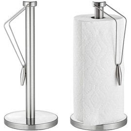 JMYDecor Kitchen Roll Holder Free-Standing Paper Towel Holder, One-Handed Operation Kitchen Paper Holder For Kitchen Rolls Organization, Easy Tear Kitchen Roll Dispenser