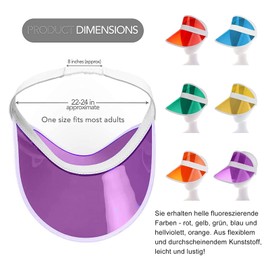 RXEBFXR 6 Stück Sonnenvisier,Sonnen-Hut,Sonnen-Hut Unisex,80er Jahre Retro Sonnenblenden für Golf, Tennis and Pokerpartys