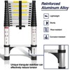 BOCOM 12.5 FT Aluminum Telescoping Ladder, Lightweight Multi-Purpose Collapsible Extension