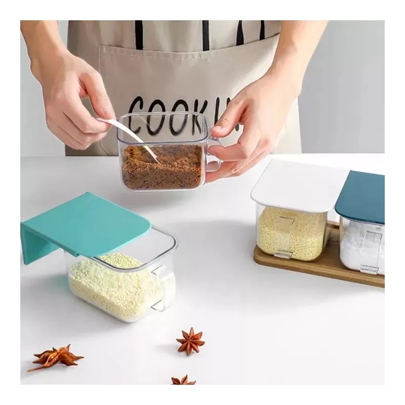 Shopmix Contenedor Hermético Frasco Cocina Pared Acrílico + Cuchara