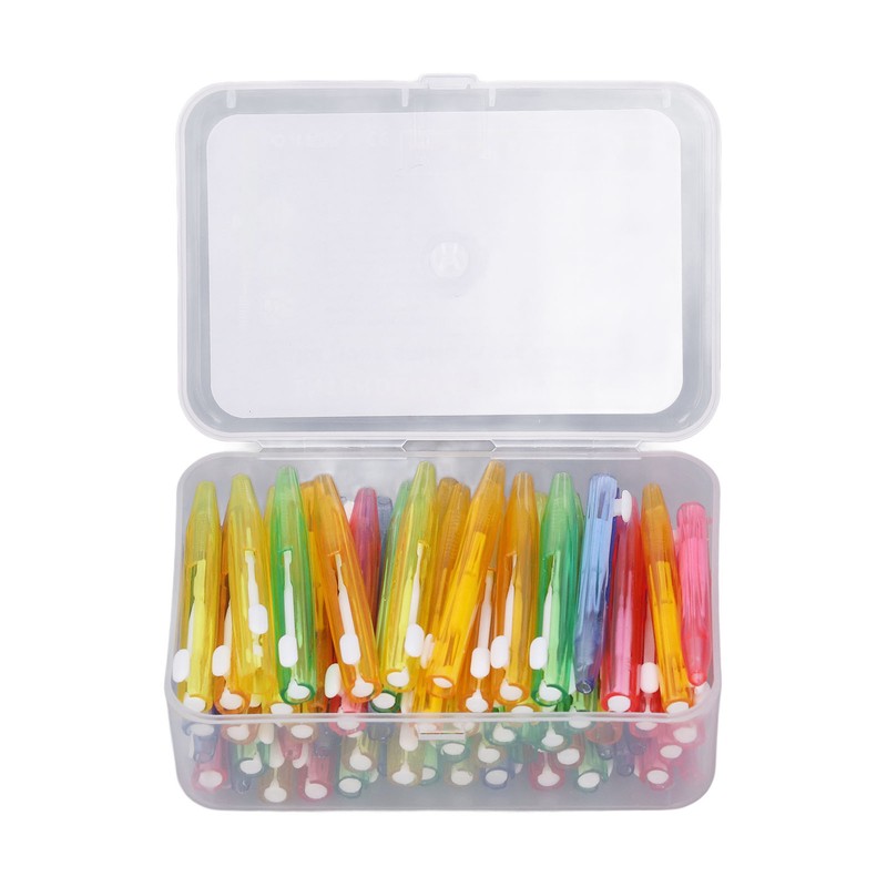 60Pcs Interdental Brush Floss Interdental Cleaning Brush with PP Handle