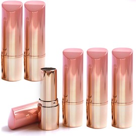 6 Pcs Empty Lipstick Tubes DIY Lipstick Tube Empty Lip Balm Container Refillable Lipstick Tubes Round Refillable Lip Balm Shell Container for Travel Women Makeup