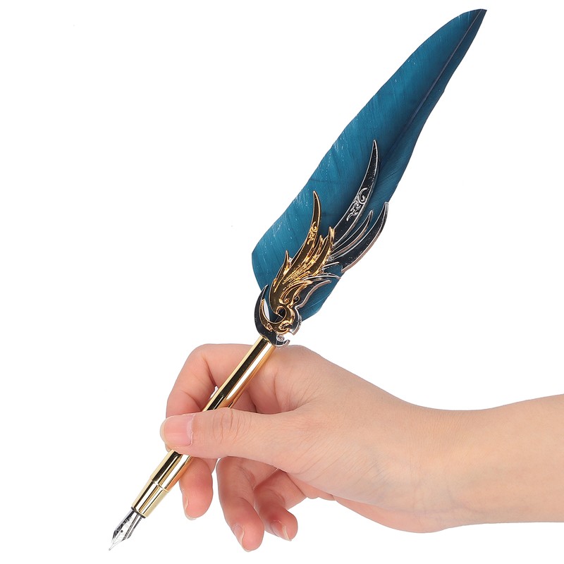 Feather Pen Calligraphy Writing Vintage Set Metal Retro Dip Quill