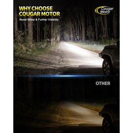 Cougar Motor H11 Bulbs, H11 Light Bulb H9 H8 Fog Lights Wireless 6500K White Slim Non-Polarity Instant Plug-in Driving Light Bulbs, Pack of 2