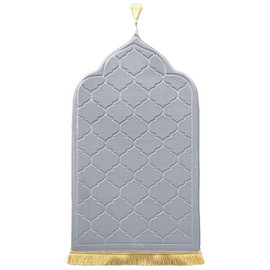 LAVAMOND Prayer Rug Prayer Rug Muslim Padded Muslim Prayer Rug Thick Fabric (Light Grey)