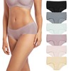 PURILINE 6 Pack Women's Underwear, Mid Waisted Seamless Panties for