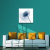 Wieco Art Blue Flickering Flower Modern Abstract Canvas Wall Art