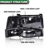 GRAND ORANGE Headlights Assembly Fit 1992-1996 Ford F150 Bronco