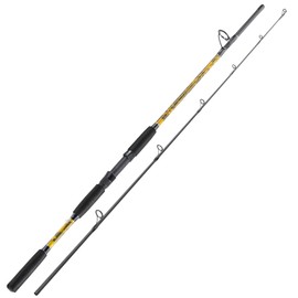Sougayilang Spinning & Casting Fishing Rods, 2-Piece Strong Carbon&Glass Composite Trolling Rod Offshore Surf Pole for Bass, Trout, Panfish, Catfish- Spinning- 7'0"-Yellow