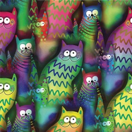 Better Me Funky Felines Square 1000 Piece Puzzle - Funny & Colorful Cat Puzzles for Adults, Unusual Trippy Smiling Kitty Cats Jigsaw Design (1000 Pieces, Square)