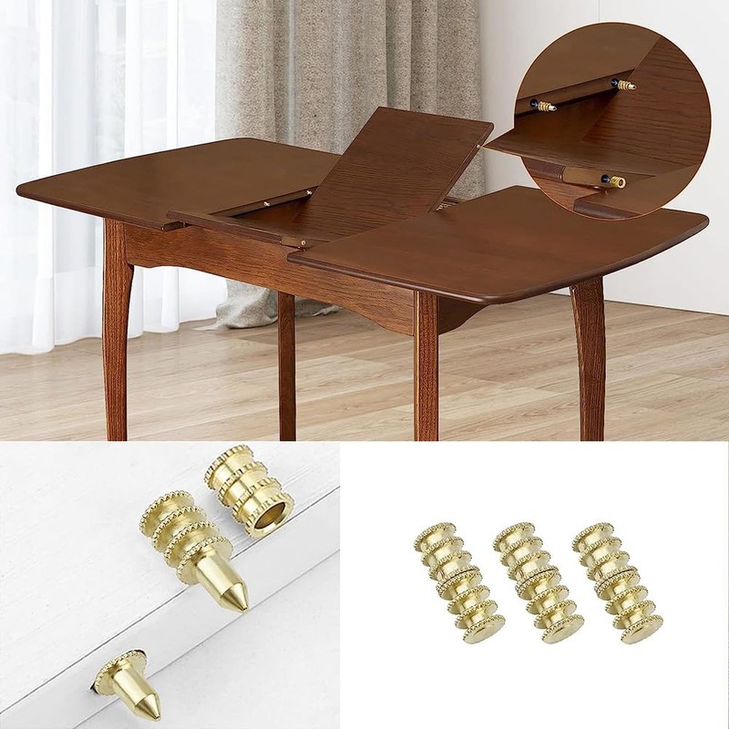 ZYAMY 15pcs Brass Table Leaf Dowel Pin Table Bolt Sleeve