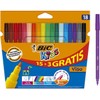 BIC Kids Visa Felt Tip Colouring Pens Set, Assorted Ink