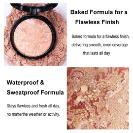 Colour Correcting Powder Foundation, Long-lasting 24H Wear, Shimmer Brick Pressed Bronzer