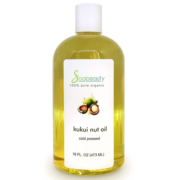 KUKUI NUT OIL Cold Pressed Unrefined | 100% Natural Available in Bulk | Carrier for Essential Oils, Face, Skin, Hair Moisturizer, Soap Making | Sizes 2OZ to 7 LBS | (16 OZ)