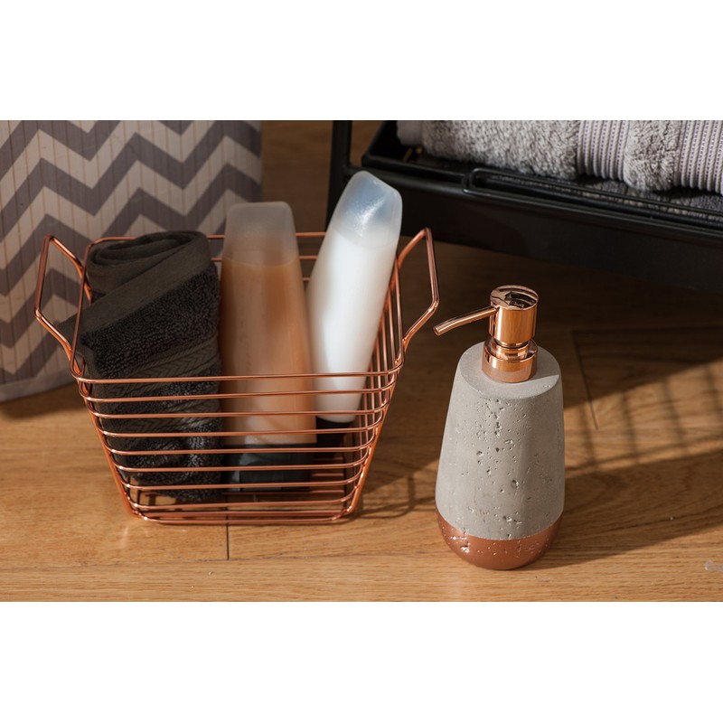 Premier Housewares Shine Wire Basket, Rose Gold, Large