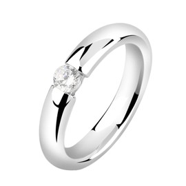 Nena Lina Women's 212267 Set with 4 mm White Cubic Zirconia, Hand Crafted in 925 Sterling Silver Ring 019 silver