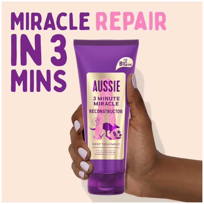 Aussie 3 Minute Miracle Reconstructor Vegan Deep TreatmentHair Mask For