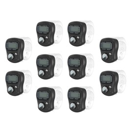 Hitopin 10PCS Electronic Finger Counter, Electronic Handheld Tally Counter, 5-Digit Counters Clicker, Lap Track Handheld Counter with Ring, for Golf Sports Fitness Exercise Warehouse (Black Colors)