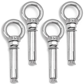 Expansion Bolt, 4Pcs 304 Stainless Steel Eyebolt Anchor Expansion Screw with Ring Closed Hook for Concrete Wall Block Masonry, M8 x 120mm