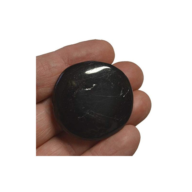 Tourmaline Black Tumbled Stone Flat Large | Schorl Disc Stone/Pocket