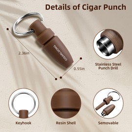 Cigarmoon Cigar Cutter Set, with Cigar V Cutter, Cigar Straight Cutter and Cigar Punch, Portable Cigar Accessories Kit for Travel Outdoors Use (Green)