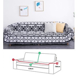 TMVOK Scandinavian-Style Carpet, Rug, Mat, Carpet, Stylish, Perfect for Spring & Summer, Floor Mat, Chair Mat, 51.2 x 70.9 inches (130 x 180 cm), Washable, Multi-Functional, Sofa Cover, Blanket, Bed, Table Cover, Non-Slip, Carpet Supplement, Rectangular,