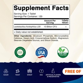 Vitamatic Acidophilus Probiotic - 10 Billion CFU - 5X Potency - Daily Probiotic Supplement, Supports Digestive Health - 120 Tablets