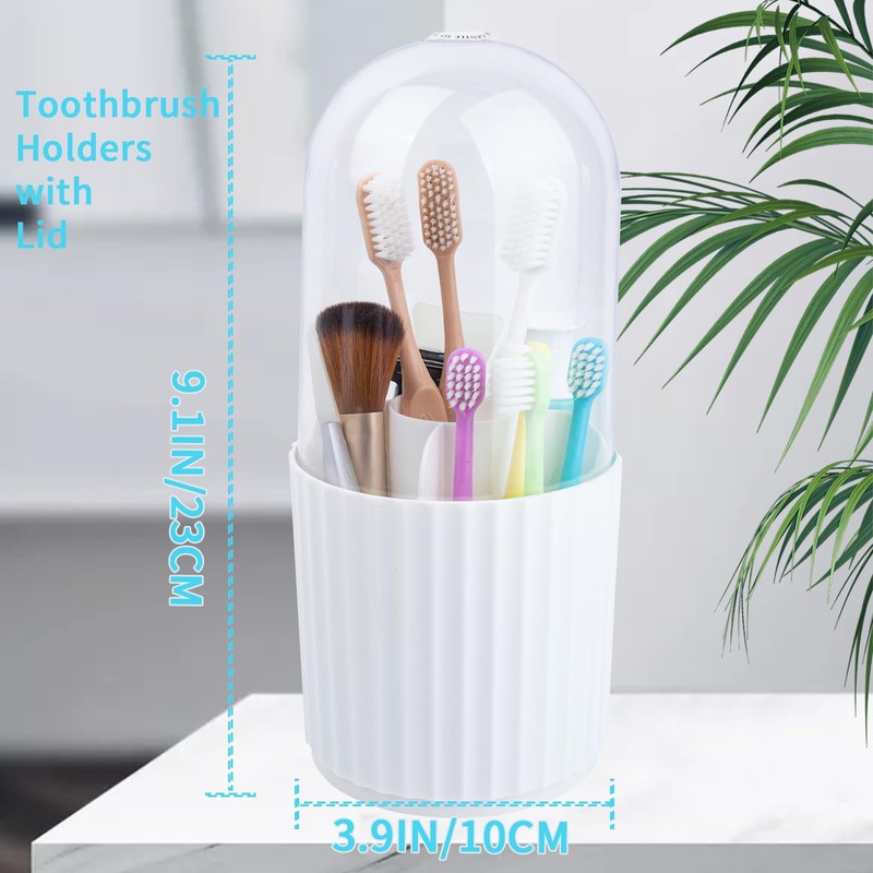 OOXYG Large Capacity Toothbrushes and Toothpaste Holders with Removable Lid,