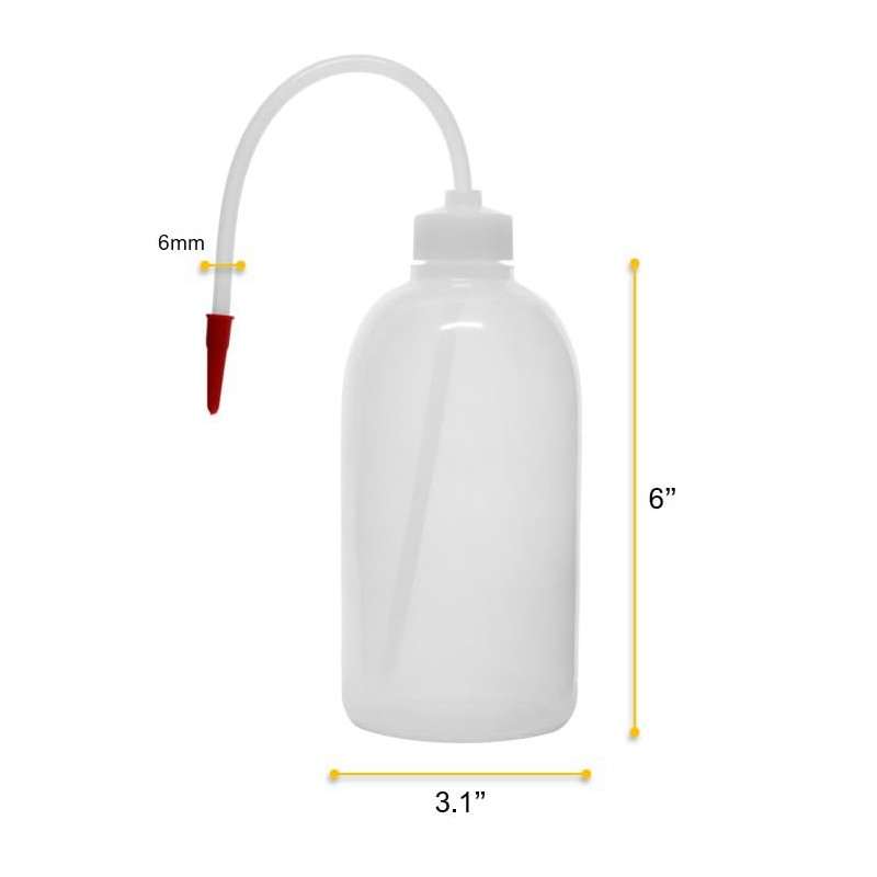 EISCO Wash Bottle, 500ml - Polyethylene - Translucent, Unbreakable -