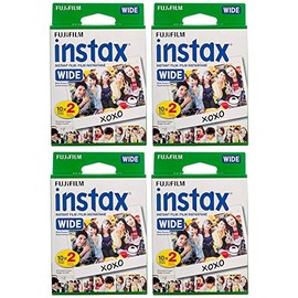 Wide Instant Film, White, 20 Exposures (4 Boxes)