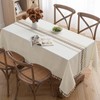 MIULEE Linen Tablecloth 100 x 140 cm Beige Leaves Linen