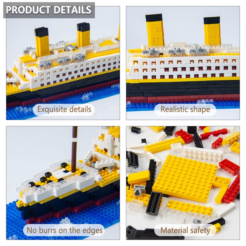 Seyaom Titanic Ship Model Building Block Sets, Micro Mini Blocks