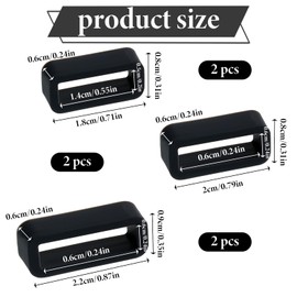 Tweruna 6 PCS Silicone Watch Band Holder Loop, 14/16/18mm Black Watch Band Keeper, Replacement Watch Strap Loop Retainer for Smart Sport Watches Wristband