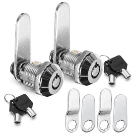 Cam Lock, 20mm Zinc Alloy Cabinet Locks with Keys, Replacement Locks Keyed Alike Cabinet Locks for Security Files Toolbox Drawers Mailbox, 2 Pack