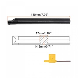 sourcing map 0.71" Shank Lathe Indexable Boring Bar Turning Tool Holder Right-Hand S18Q-SCLCR09 95°