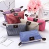Muka Stripe Waterproof Cosmetic Bag Women Foldable Travel Toiletry Makeup