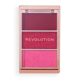 Revolution, Blush Icon Palette, Cream & Pressed Powder Blusher, Highly Pigmented, Face Palette, Vegan & Cruelty-Free, 3 Shades, My Cherry Truth