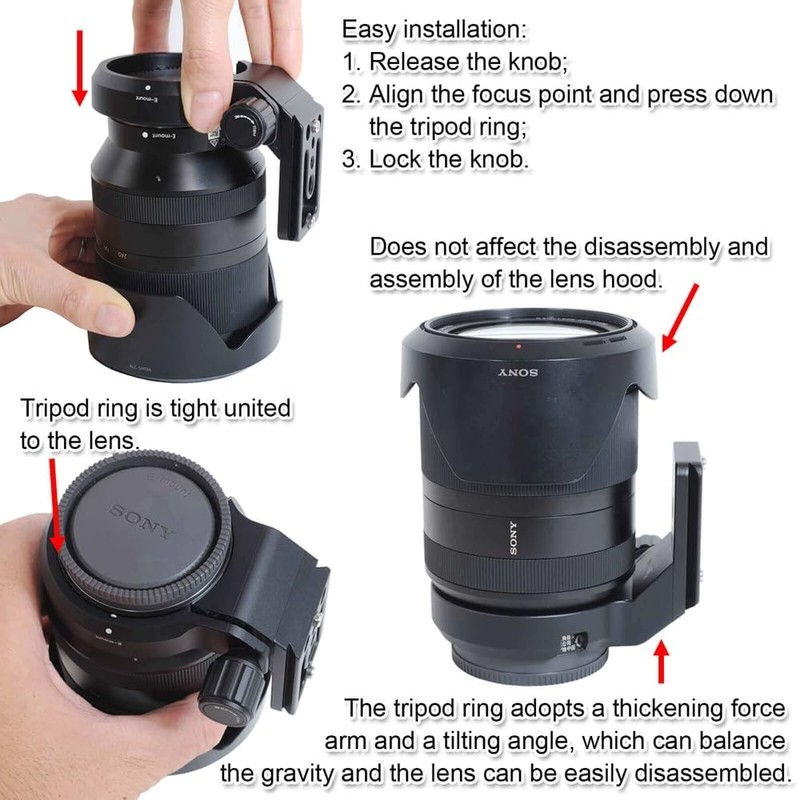 iShoot Ring Tripod Mount, Tripod Mount Ring, Lens Support Collar,