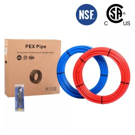 EFIELD 1/2" Pex Pipe, 2 RollsX75ft (150ft) Red &Blue For Potable ,Hot/Cold Water