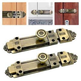 Door Latch Gate Bolt Double-Sided Lock Lock Bolt Bolt Door Lock Spring Bolt Door Lock Armoured Bolt Sliding Bolt Interior Garden Gate Door Lock Stainless Steel Pack of 2