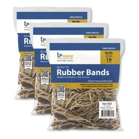 Upgrade Office Supply UPG22432PK3 Rubber Bands Size #32 (3” x 1/8”) Natural Crepe 3 lb Bag Made in USA