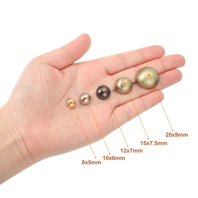 sourcing map 8x5mm Screw Back Rivets Solid Round Head Leather